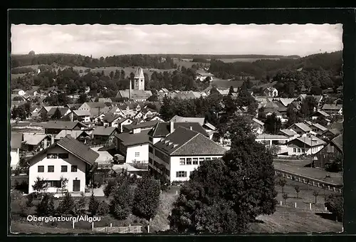 AK Obergünzburg / Allgäu, Ortsansicht aus der Vogelschau