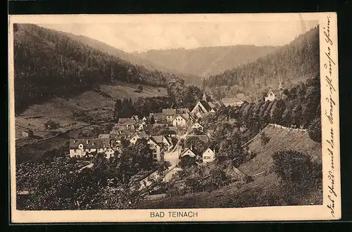 AK Bad Teinach, Ortsansicht aus der Vogelschau