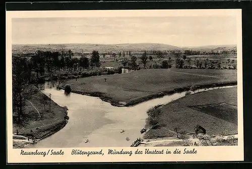 AK Naumburg / Saale, Blütengrund, Mündung der Unstrut in die Saale