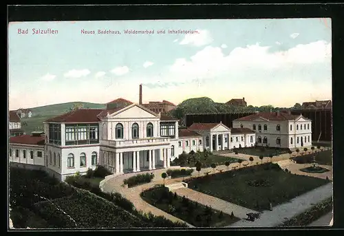 AK Bad Salzuflen, Neues Badehaus, Woldemarbad und Inhalatorium