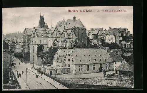 AK Marburg / Lahn, Universität und Lahnbrücke