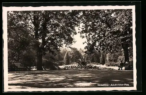 AK Riesa / Elbe, Park