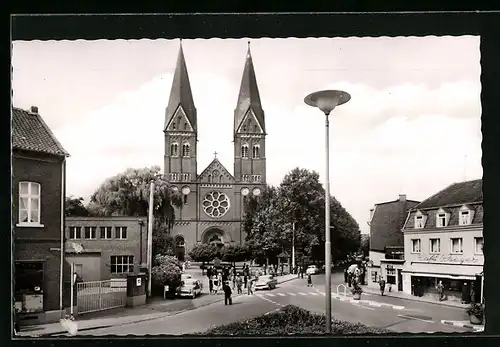 AK Lobberich / Niederrhein, Strassenpartie Am Stern, Blick zur Kirche