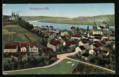 AK Remagen a. Rh., Ortsansicht aus der Vogelschau