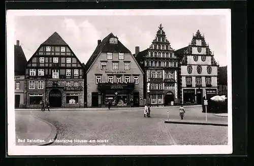 AK Bad Salzuflen, Altdeutsche Häuser am Markt
