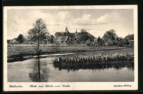 AK Walsrode, Ortsansicht mit Kloster und Kirche