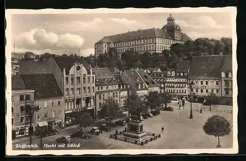 AK Weissenfels, Markt mit Schloss