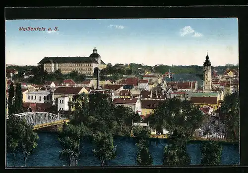 AK Weissenfels a. S., Ortsansicht aus der Vogelschau