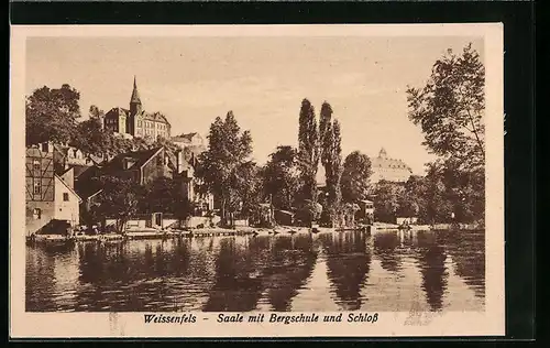 AK Weissenfels, Saale mit Bergschule und Schloss