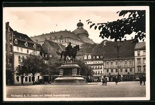 AK Weissenfels a. S., Markt mit Schloss Augustusburg