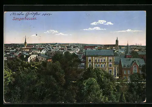 AK Sangerhausen, Ortsansicht aus der Vogelschau