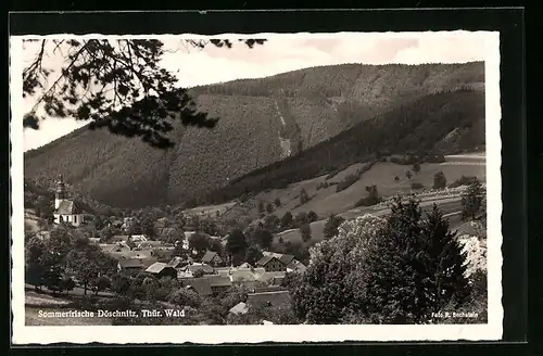 AK Döschnitz / Thür. Wald, Ortsansicht aus der Vogelschau