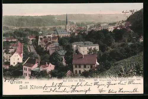 AK Bad Kösen, Ortsansicht von Westen gesehen