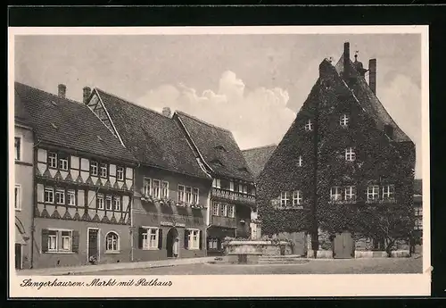 AK Sangerhausen, Markt mit Rathaus