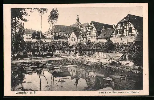 AK Wimpfen a. B., Partie am Neutorsee und Kloster