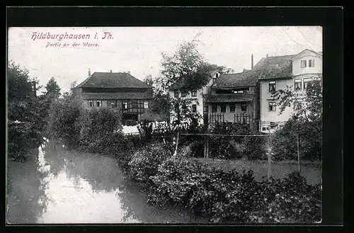 AK Hildburghausen i. Th., Partie an der Werra