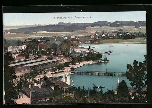 AK Starnberg, Ortspartie mit Seepromenade