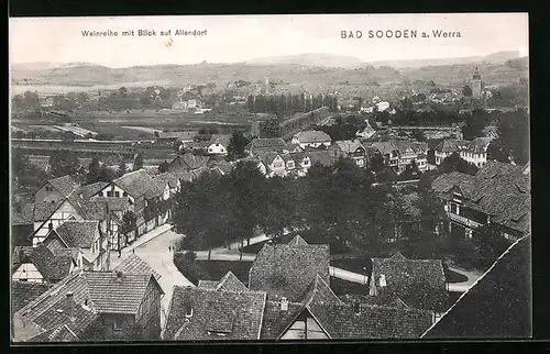AK Bad Sooden / Werra, Weinreihe mit Blick auf Allendorf