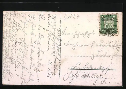 AK Neustadt im Odw., Ortsansicht mit Burg Breuberg