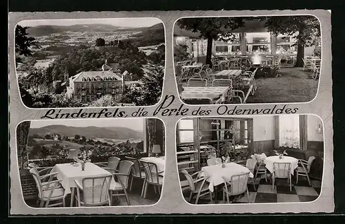 AK Lindenfels / Odw., Hotel Odenwald, Ortsansicht aus der Vogelschau