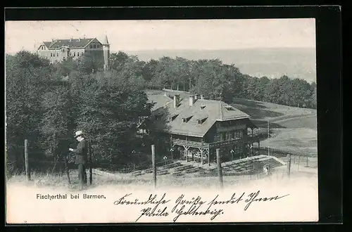 AK Barmen, Fischerthal aus der Vogelschau