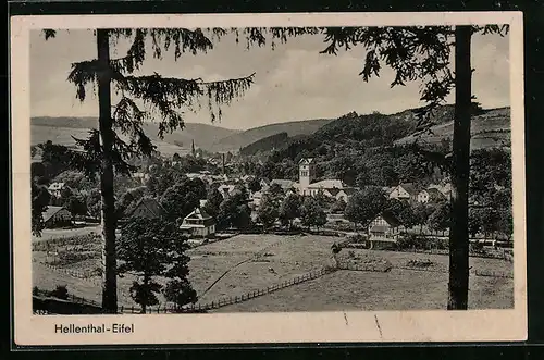 AK Hellenthal / Eifel, Ortsansicht aus der Vogelschau