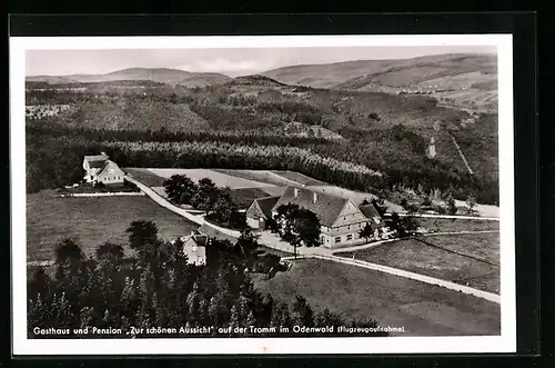AK Tromm / Odenwald, Gasthaus und Pension Zur schönen Aussicht vom Flugzeug aus gesehen