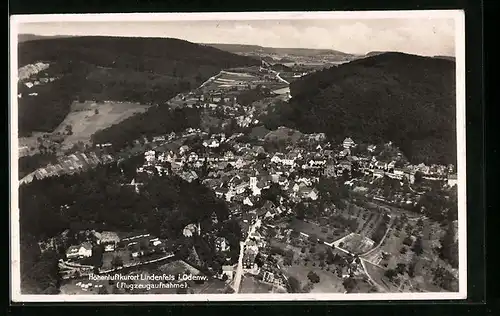 AK Lindenfels i. Odw., Gesamtansicht vom Flugzeug aus gesehen