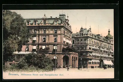 AK Bremen, Hillmanns Hotel und Europäischer Hof