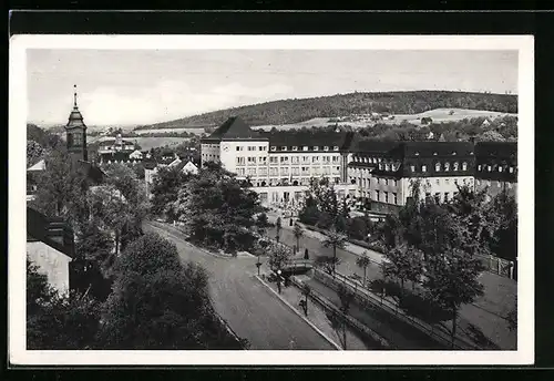 AK Oberschlema i. Erzgeb., Kurhotel und Kirche