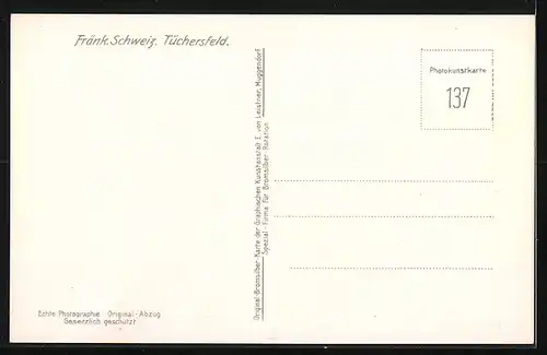AK Tüchersfeld / Fränk. Schweiz, Ortspartie mit Felsformation