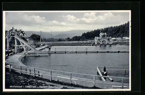 AK Michelstadt / Odw., Stadion-Schwimmbad