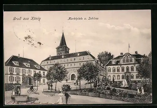 AK König / Odw., Marktplatz und Schloss