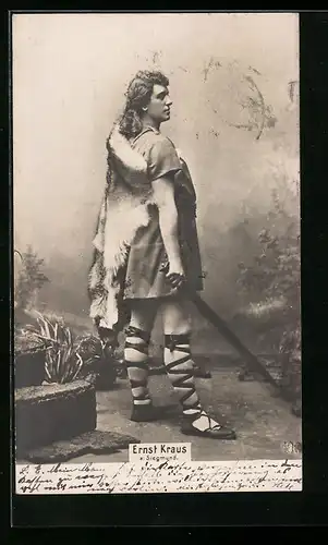 AK Opernsänger Ernst Kraus als Siegmund in einer Parkkulisse