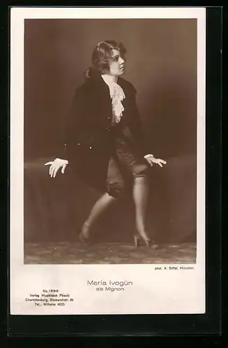 AK Opernsängerin Maria Ivogrün als Mignon