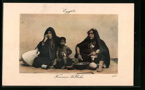 AK Egypte, Femmes Fellahs, arabische Volkstypen