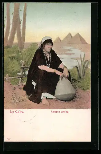 AK Le Caire, Femme arabe, arabische Volkstypen