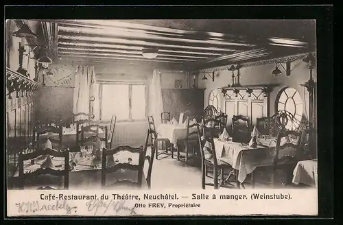 AK Neuchâtel, Café-Restaurant du Théâtre, Salle à manger