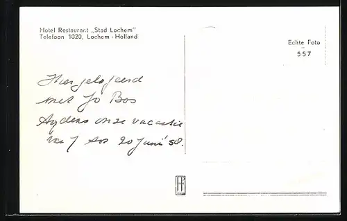 AK Lochem, Hotel Restaurant Stad Lochem