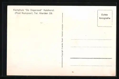 AK Nunspeet-Hulshorst, Kamphuis De Dageraad, Grote Zaal