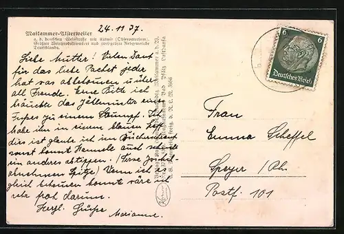 AK Maikammer-Alsterweiler a. d. deutschen Weinstrasse, Ortsansicht, Fliegeraufnahme