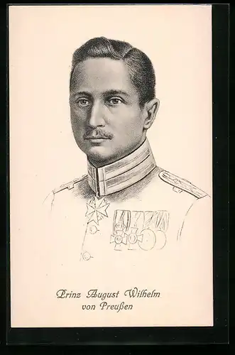 AK Prinz August Wilhelm von Preussen, Portrait mit Orden
