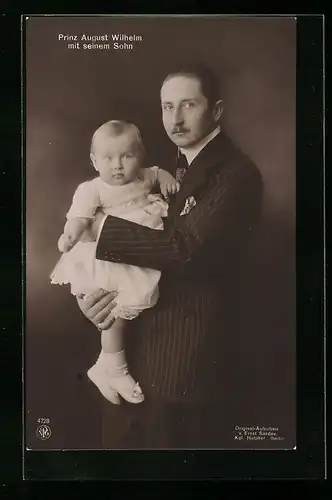 AK Prinz August Wilhelm von Preussen mit seinem Sohn