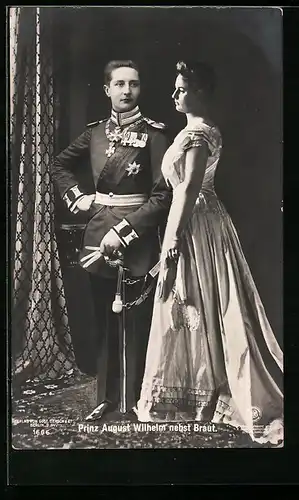 AK Prinz August Wilhelm von Preussen nebst Braut