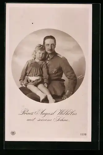 AK Prinz August Wilhelm von Preussen mit seinem Sohne