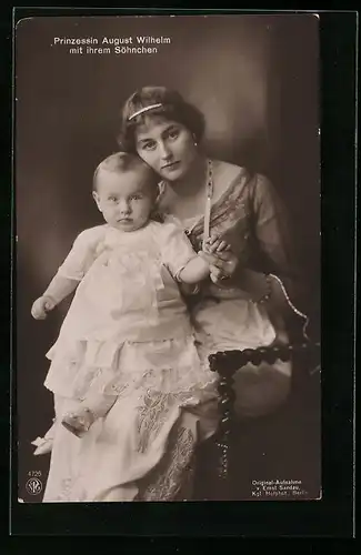 AK Prinzessin August Wilhelm mit Sohn als Baby