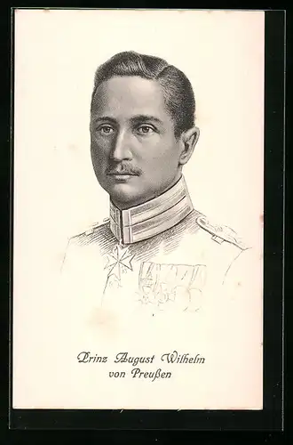 AK Prinz August Wilhelm von Preussen in Uniform