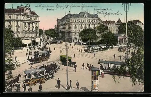 AK Berlin-Tiergarten, Potsdamer Platz, Kreuzung aus der Vogelschau