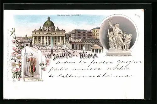 Lithographie Roma, Basilica di S. Pietro, Guardia Svizzeria