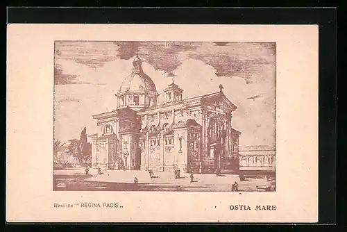 Künstler-AK Ostia Mare, Basilica Regina Pacis